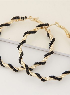 Cercei Mini Beads Black din Colectia de cercei JRV.ro