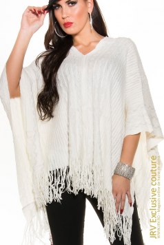 Poncho Arabella White - Magazin online haine de dama Fashion
