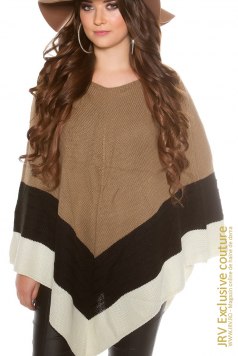 Poncho Bertha Cappuccino - Magazin online haine de dama Fashion