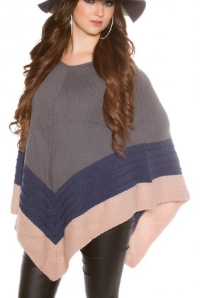 Poncho Bertha Grey din Colectia de CARDIGANE / PONCHO