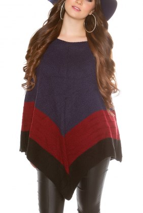 Poncho Bertha Dark Blue din Colectia de CARDIGANE / PONCHO