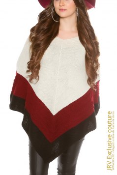 Poncho Bertha White - Magazin online haine de dama Fashion