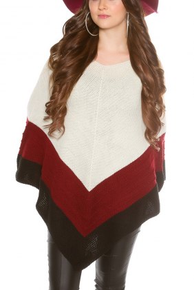 Poncho Bertha White din Colectia de CARDIGANE / PONCHO