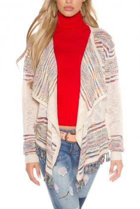 Cardigan Evelina Beige din Colectia de CARDIGANE / PONCHO