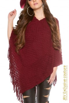 Poncho Akacia Bordeaux - Magazin online haine de dama Fashion