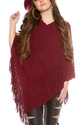 Poncho Akacia Bordeaux din Colectia de CARDIGANE / PONCHO