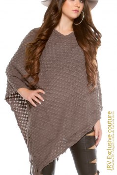 Poncho Akacia Grey - Magazin online haine de dama Fashion