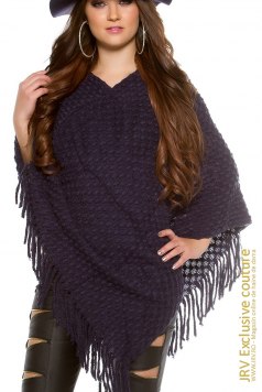 Poncho Akacia Dark Blue - Magazin online haine de dama Fashion