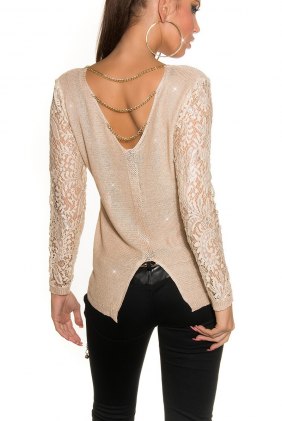 Pulover Kristine Beige din Colectia de DE VARA