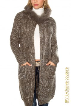 Cardigan Terry Khaki - Magazin online haine de dama Fashion