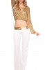 PANTALONI / BLUGI - Pantaloni Mysa White-Golden