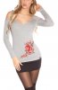 PULOVERE / CARDIGANE - Pulover Sweet Flower Grey