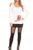 PULOVERE / CARDIGANE - Pulover Sweet Flower White