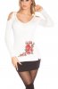 PULOVERE / CARDIGANE - Pulover Sweet Flower White
