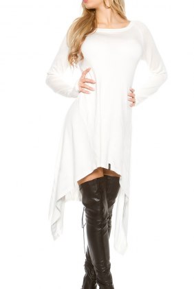 Rochie tricot Avril White din Colectia de ROCHII TRICOT