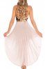 ROCHII ELEGANTE - Rochie eleganta din voal si dantela Gya Beige-Black