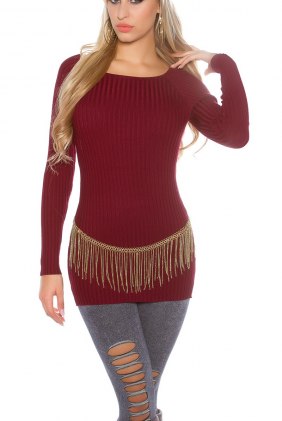 Pulover Adelya Bordeaux din Colectia de PULOVERE / CARDIGANE