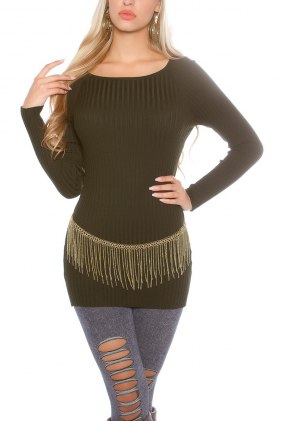 Pulover Adelya Khaki din Colectia de PULOVERE / CARDIGANE