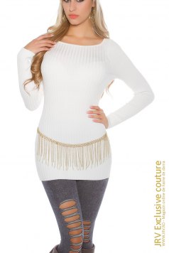 Pulover Adelya White - Magazin online haine de dama Fashion