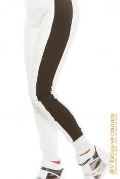 Pantaloni Anette White-Black - Magazin online haine de dama Fashion