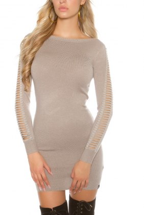 Rochie tricot Isha Cappuccino din Colectia de ROCHII TRICOT