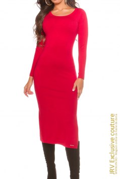 Rochie tricot Karla Red - Magazin online haine de dama Fashion