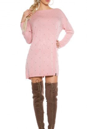 Rochie tricot Mabel Antique Pink din Colectia de ROCHII TRICOT