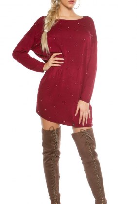 Rochie tricot Mabel Bordeaux din Colectia de ROCHII TRICOT