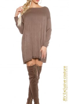 Rochie tricot Mabel Cappuccino - Magazin online haine de dama Fashion