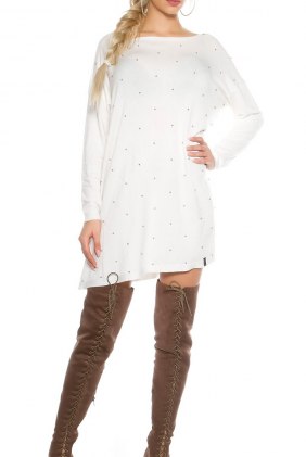 Rochie tricot Mabel White din Colectia de ROCHII TRICOT
