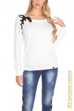 Pulover Lucianna White - Magazin online haine de dama Fashion