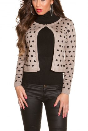 Cardigan Polka Dot Cappuccino din Colectia de CARDIGANE / PONCHO