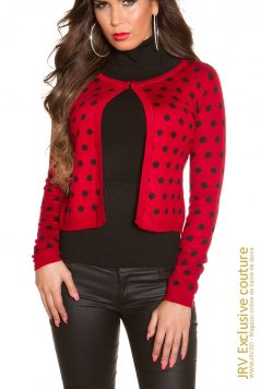 Cardigan Polka Dot Red - Magazin online haine de dama Fashion