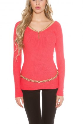 Pulover Greta Coral din Colectia de PULOVERE / CARDIGANE