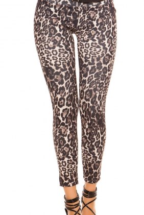 Pantaloni Print Leo din Colectia de PANTALONI / BLUGI