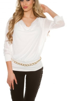 Bluza Nawar White din Colectia de BLUZE