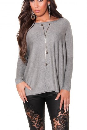 Pulover Ilya Grey din Colectia de PULOVERE / CARDIGANE
