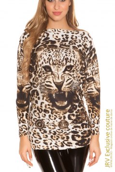 Pulover Lion Beige - Magazin online haine de dama Fashion