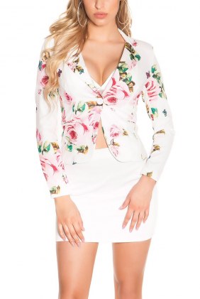 Sacou Summer Flowers White din Colectia de SACOURI