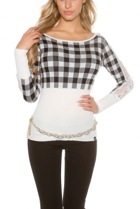 Pulover Rany White din Colectia de PULOVERE / CARDIGANE