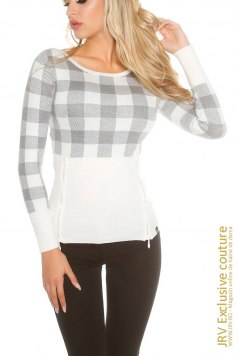 Pulover Ynga White - Magazin online haine de dama Fashion