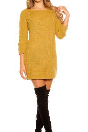 Rochie tricot Onnye Mustard din Colectia de ROCHII TRICOT