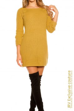 Rochie tricot Onnye Mustard - Magazin online haine de dama Fashion