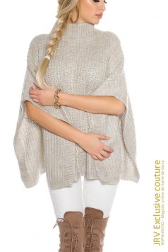 Poncho Savya Grey - Magazin online haine de dama Fashion