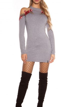 Rochie tricot Kalany Grey din Colectia de ROCHII TRICOT