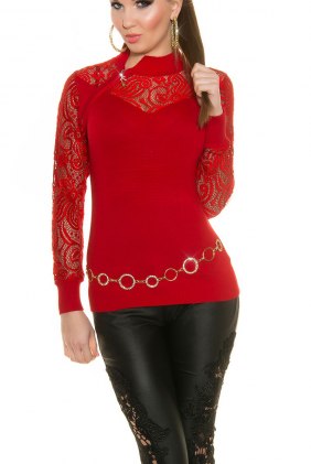 Pulover Erika Red din Colectia de PULOVERE / CARDIGANE