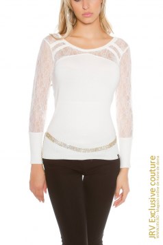 Pulover Tora White - Magazin online haine de dama Fashion
