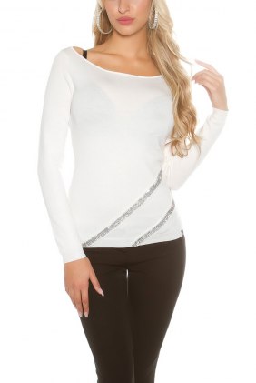 Pulover Chloe White din Colectia de PULOVERE / CARDIGANE