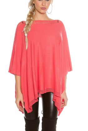 Poncho Arden Coral din Colectia de CARDIGANE / PONCHO