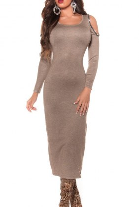 Rochie tricot Hellena Brown din Colectia de ROCHII TRICOT